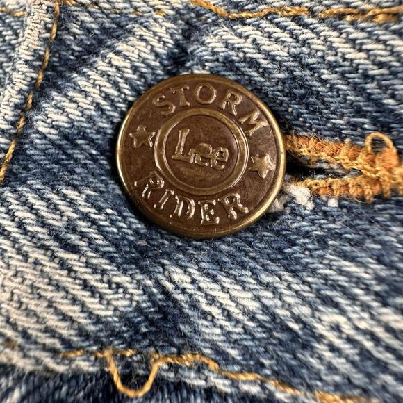VTG Lee Storm Riders Jeans Mens 33x32 Blue Acid Stone Wash Union Made USA - Picture 5 of 9